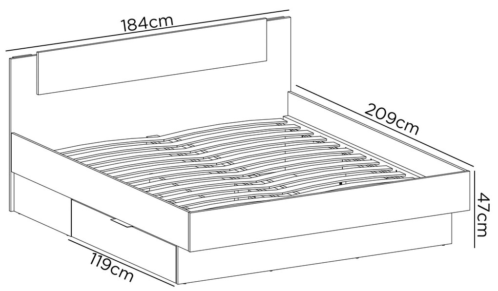Manželská posteľ 180 cm Lewell (s čelným rámom) (s úl. priestorom) (wenge). Vlastná spoľahlivá doprava až k Vám domov. 1092108