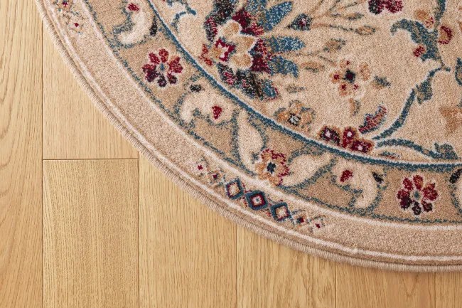 Koberec Agnella Isfahan Amara svetlobéžový kruh