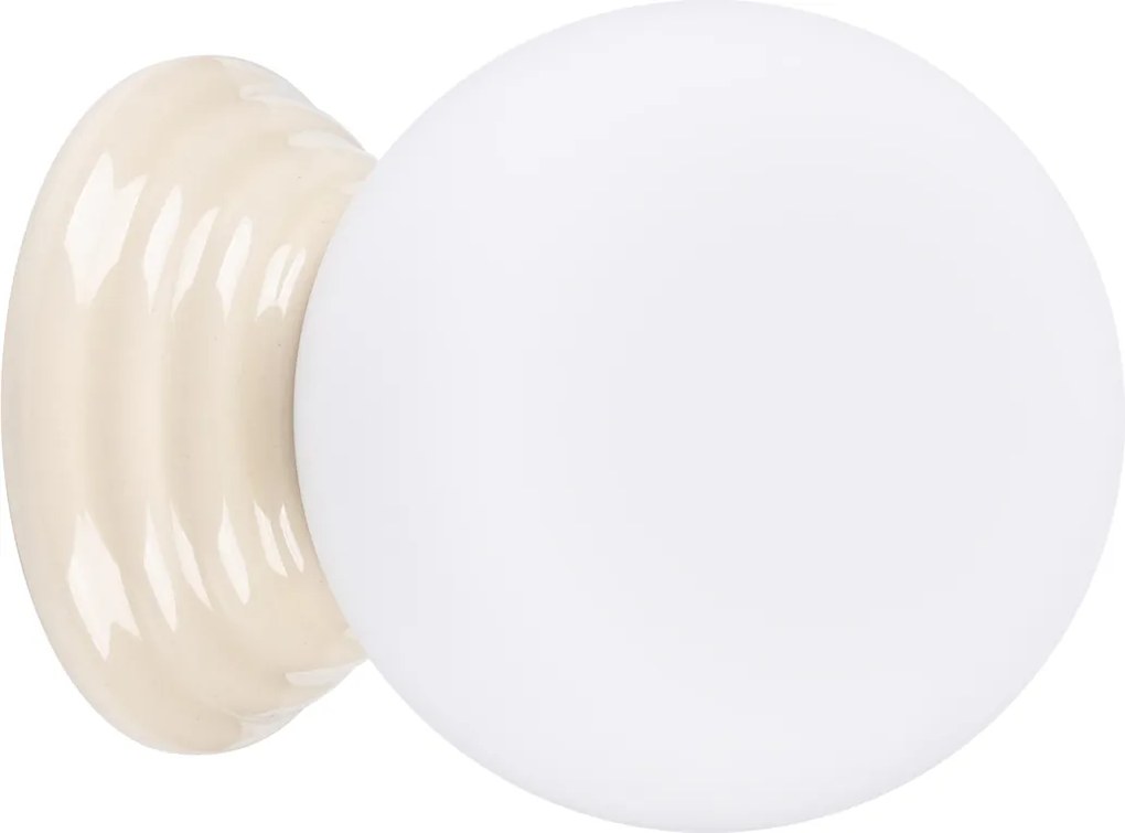 Nástenné svietidlo Zori, 1x biele sklenené tienidlo, be