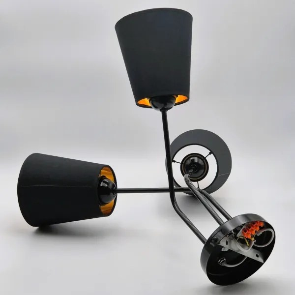 Luster na tyči IRMA 3xE27/15W/230V čierna