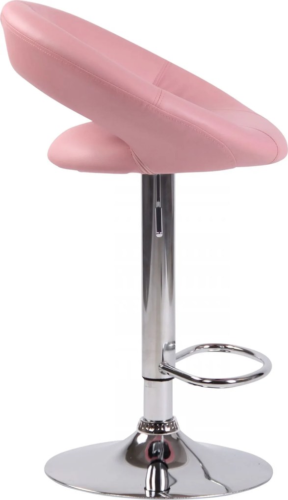 2x Barová stoličkaOlinda - koženka, chróm rám - ružová