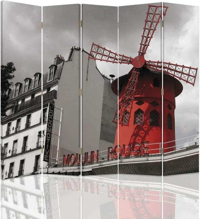 CARO Paraván - Moulin Rouge | päťdielny | obojstranný 180x150 cm