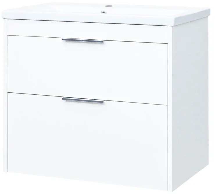 Mereo Mereo, Vigo, kúpeľňová skrinka s keramickým umývadlom 81 cm, biela, dub, MER-CN312
