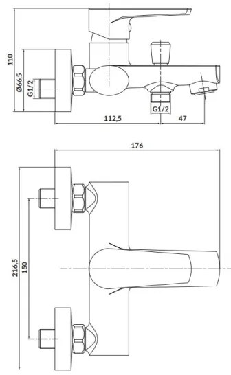 Cersanit S951-559 - Vaňová batéria MODUO čierna
