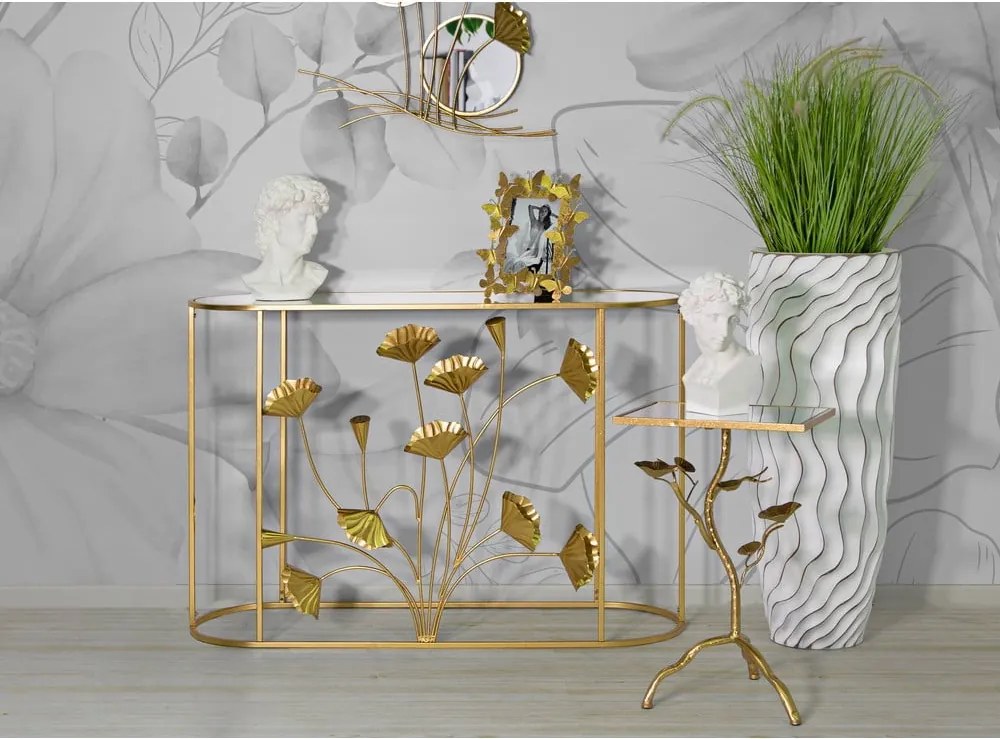 Konzolový stolík v zlatej farbe 40x120 cm Flow – Mauro Ferretti