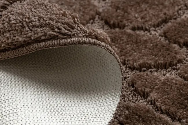 Kúpeľňový koberček SUPREME STONES kamienky, hnedý kruh