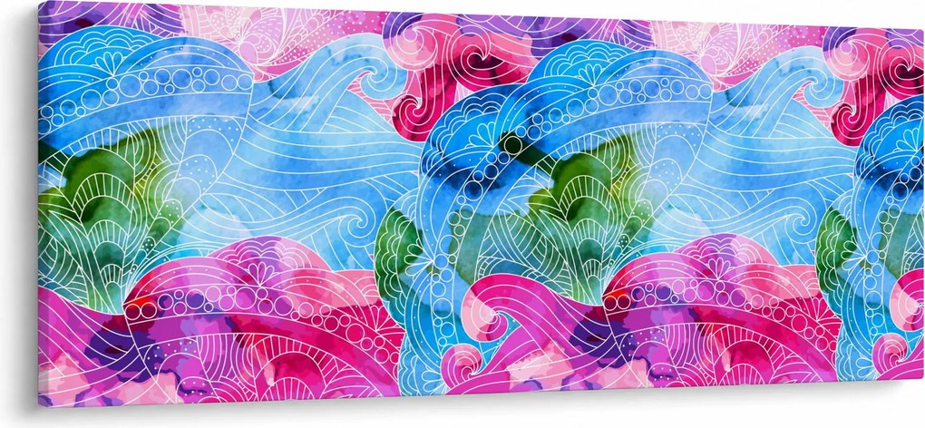 Obraz - Farebné vlny (120x50 cm)