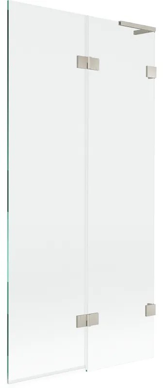 Mexen Lunar L, 2-krídlová vaňová zástena pravá 90 x 150 cm, číre sklo, brúsená oceľ, 897L-090-100-97-00-P