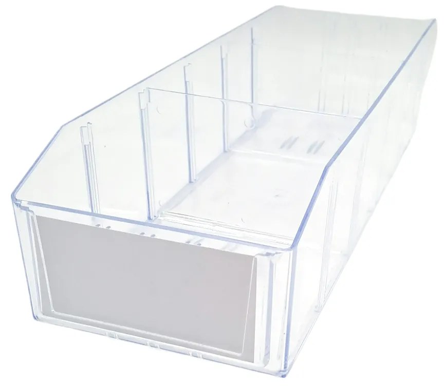 Úložný box, ideálny do špajzy, s etiketou + 2 priehradky, BITO, 40x13 cm