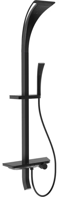 Mexen Sonic, sprchová sada s ručnou a dažďovou hlavicou, čierna, 78110-70