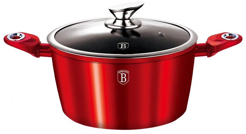 Nepriľnavý Hrniec 28 cm, Burgundy Metallic Line BerlingerHaus