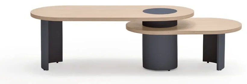 Modrý/v prírodnej farbe konferenčný stolík v dekore jaseňa 50x120 cm Nori – Teulat