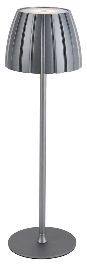 Stolná lampa sivá 3-stupňová stmievateľná v Kelvinoch nabíjateľná - Dolce