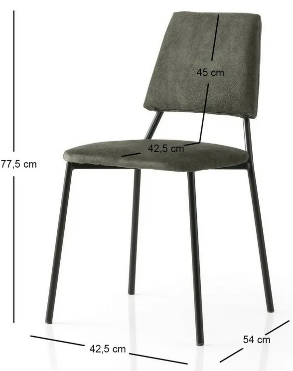 Súprava jedálenských stoličiek Lima Anthracite and Black, 2 ks