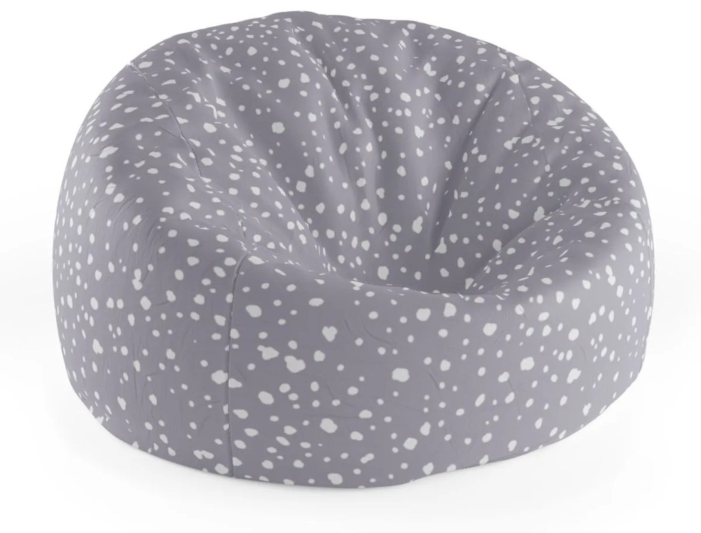 Sablio Sedací vak Cocoon Biele fliačiky na fialovej - 75 x 45 x 35 cm