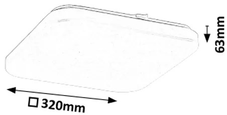 RABALUX Stropné LED svietidlo ROB, 32W, denná biela, 32x32cm, hranaté