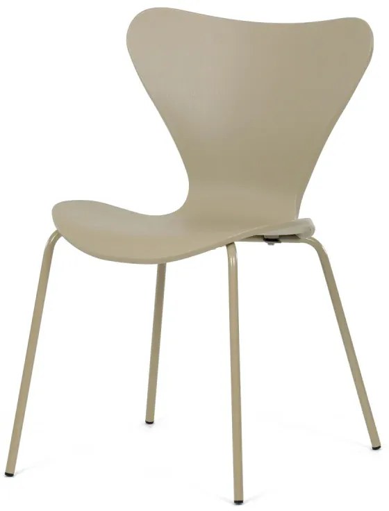 Židle jídelní, cappucino plast, čtyřnohá kovová podnož