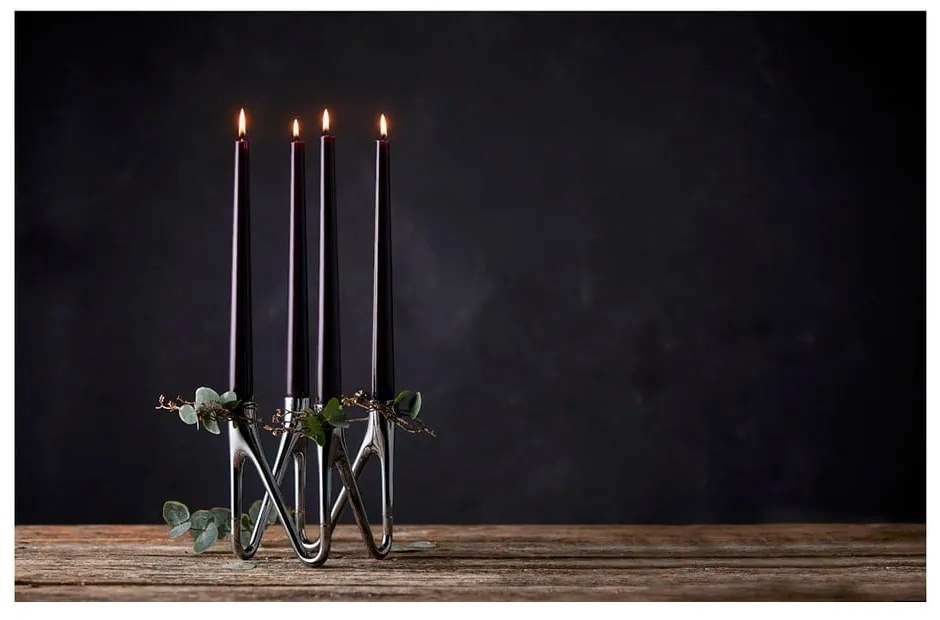 Svietnik v striebornej farbe Morsø Roots