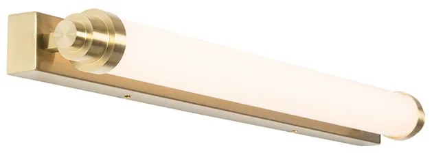 Nástenná lampa biela so zlatom vrátane LED 3-stupňového stmievača IP44 - Yordi