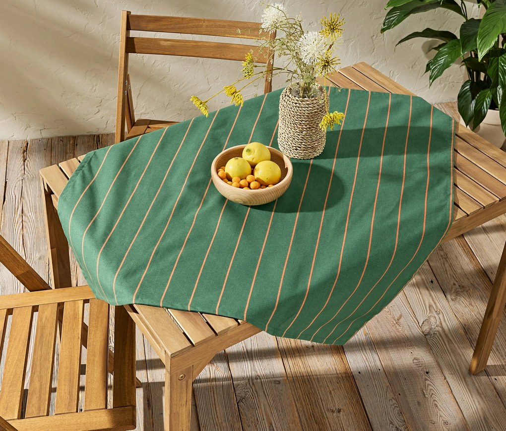 Umývateľný obrus, cca 90 x 90 cm, prúžkovaný