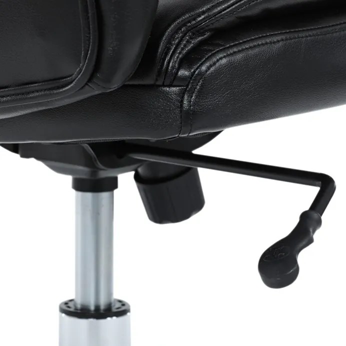 Kancelárske kreslo RYZAR — ekokoža, čierna, nosnosť 150 kg