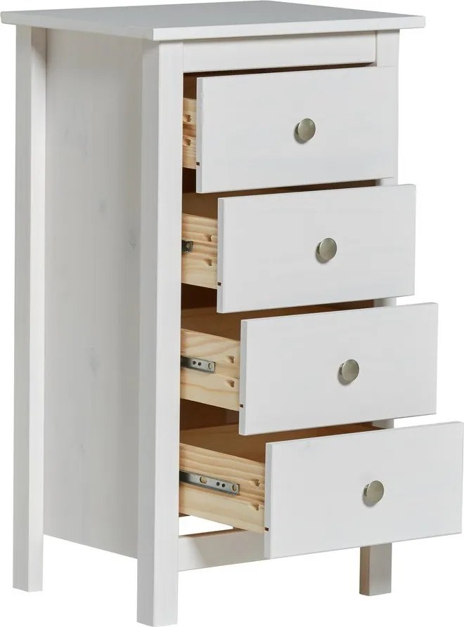 Biela vysoká komoda z borovicového dreva 46x80 cm Berna – Marckeric