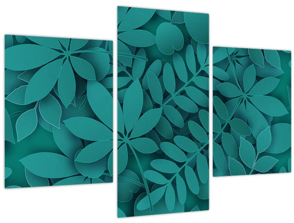 Obraz - Tyrkysové listy (90x60 cm)