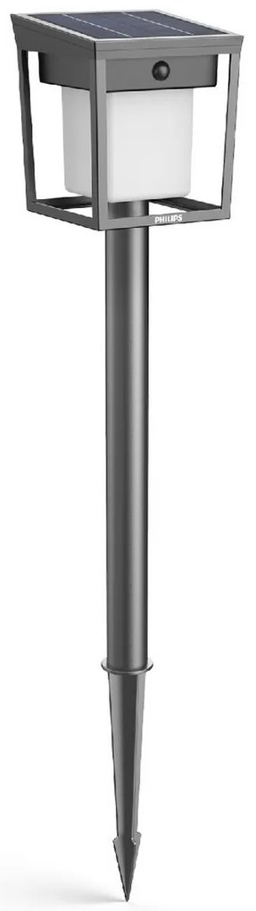 Philips Blaise UltraEfficient solárny LED stĺpikso senzorom antracit, 1,5 W, 250/20 lm, 3000 K