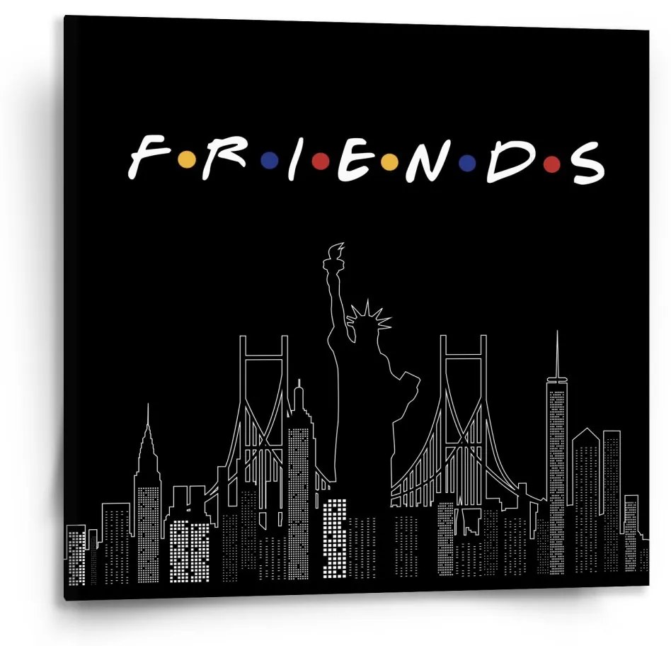 Sablio Obraz Seriál Priatelia FRIENDS Obrysy - 110x110 cm