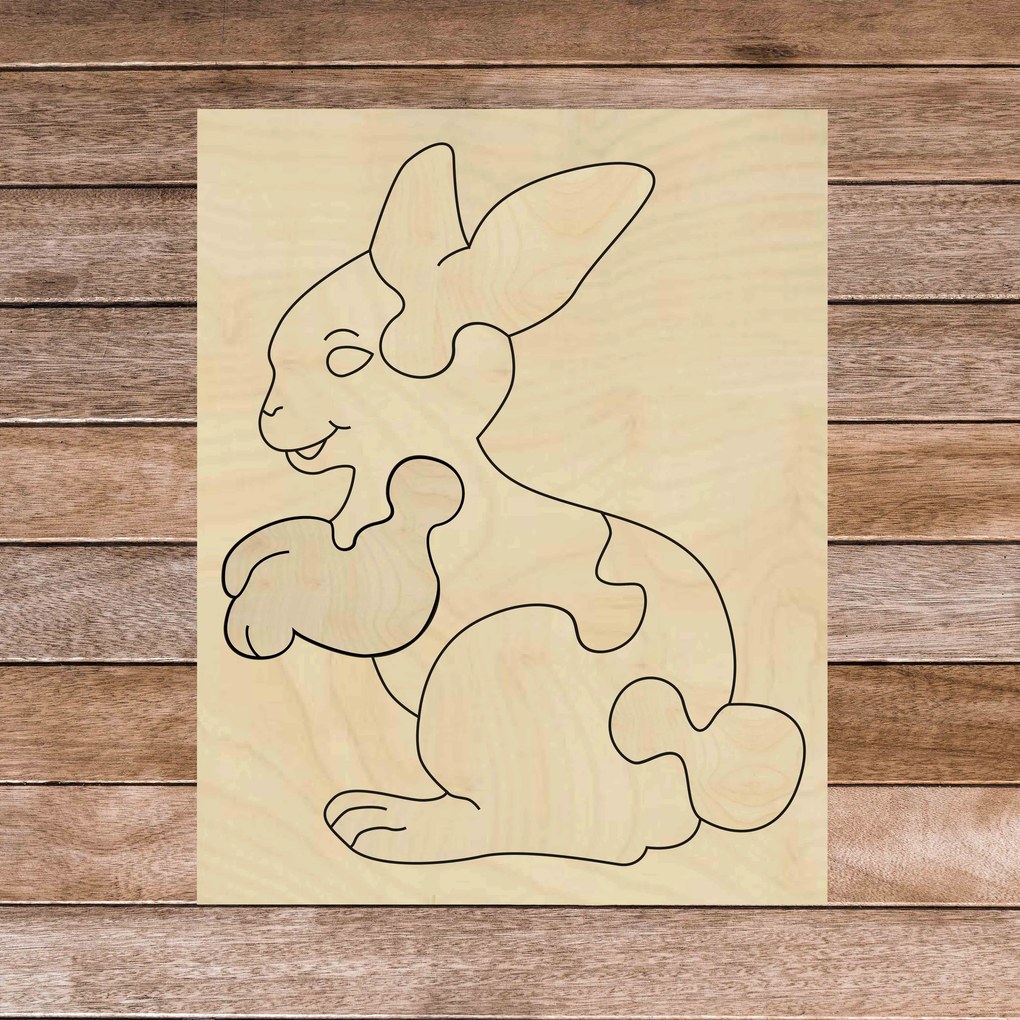 SENTOP | Drevené montessori edukačné puzzle - Zajačik | SENTOP H020 Topoľ H020