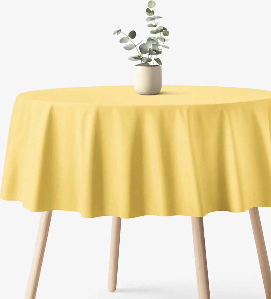 Goldea okrúhly obrus 100% bavlnené plátno - žltý Ø 120 cm