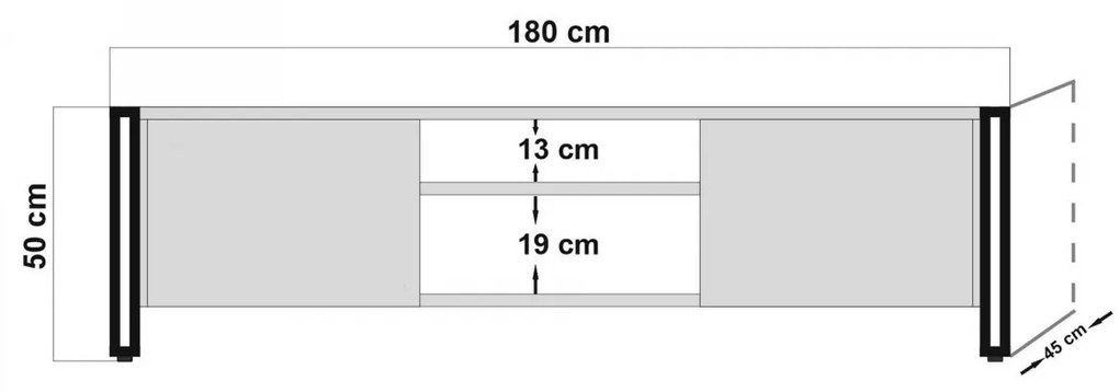 TV stolík Arcas Norma 180 cm borovica atlantická