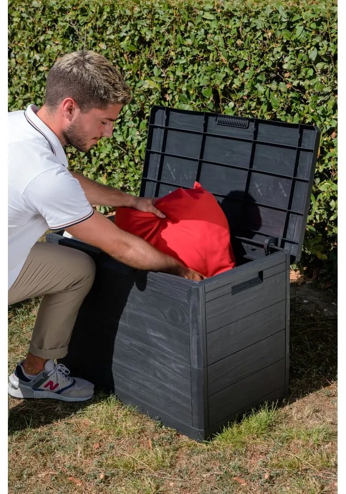 Antracitový záhradný úložný box Woodys – Toomax