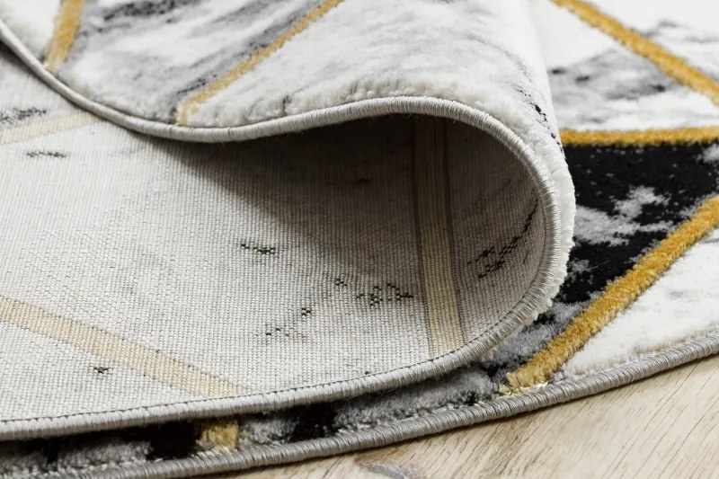 Kusový koberec Emerald 1020 black and gold kruh, 200x200 (priemer) kruh, čiernobiela, obývacia izba, Dywany Łuszczów