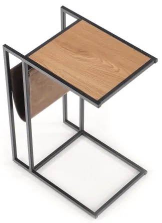 Odkladací stolík COMPACT 65x47 cm čierna/hnedá