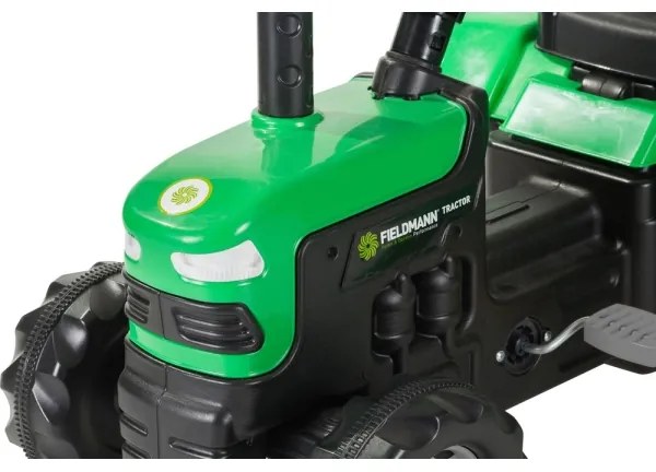 Šľapací traktor s vozíkom čierna/zelená