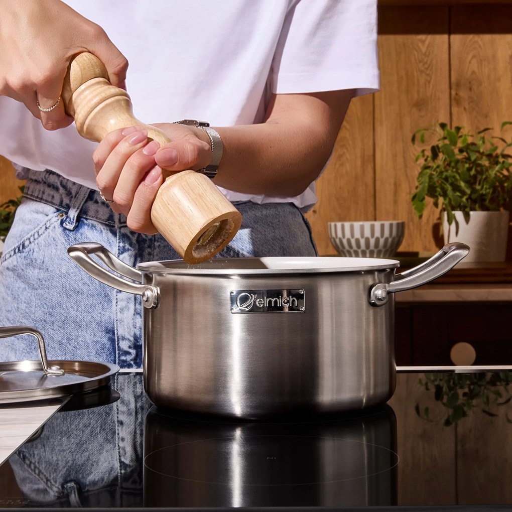 Elmich Nepriľnavý nerezový hrniec Tria Ceramic s keramickým povrchom Ø 18 cm (2L)