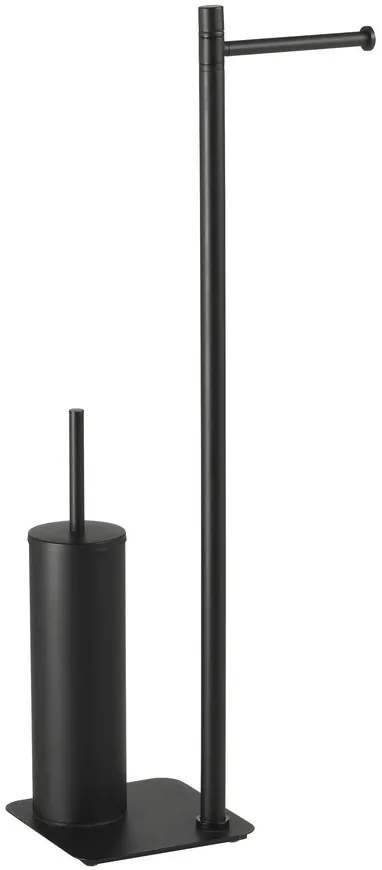 Gedy Sapho, ARTU Stojan s držiakom na toaletný papier a WC kefou, hranatý, čierný mat