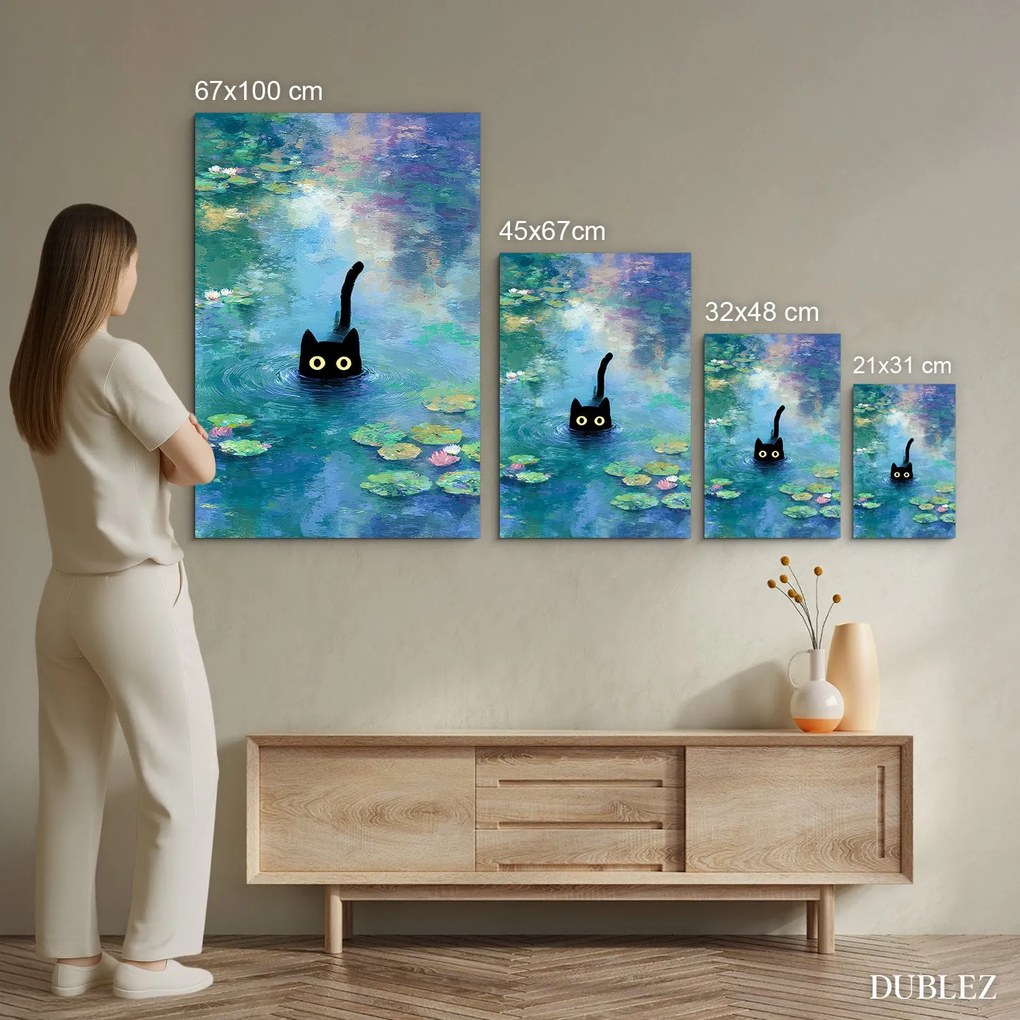 DUBLEZ | Moderný impresionistický obraz - Mačka