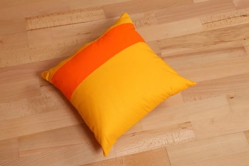 Návliečka na vankúšik Farby - oranžový prúžok