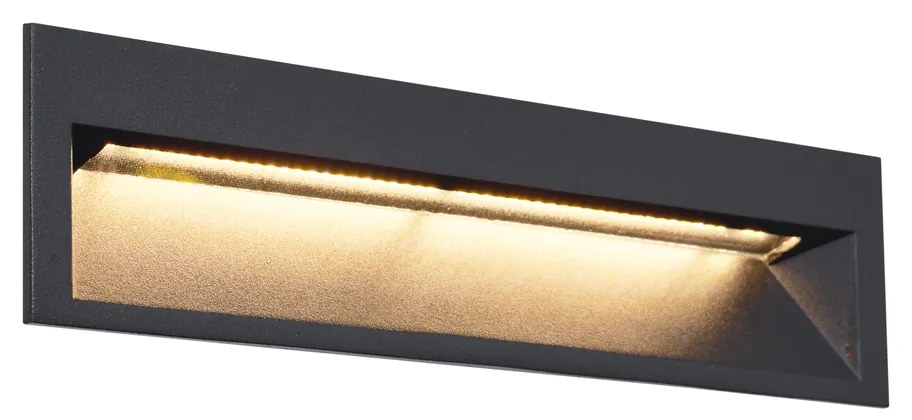 Moderné zapustené nástenné svietidlo čierne 28 cm vrátane LED IP65 - Mert