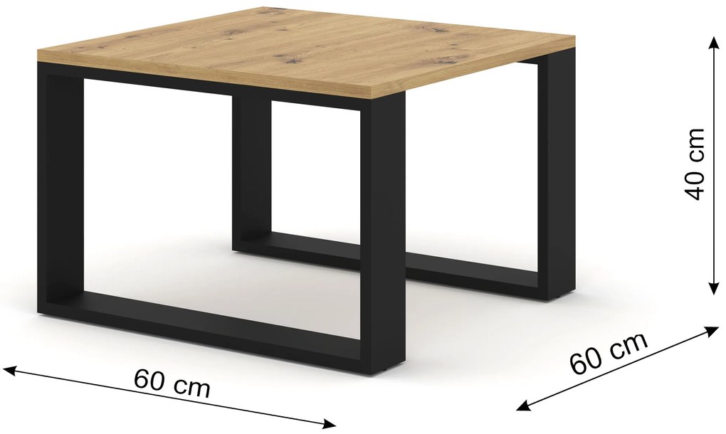 Set konferenčných stolíkov Nulakka (dub artisan + čierna). Akcia -23%. Vlastná spoľahlivá doprava až k Vám domov. 1124967