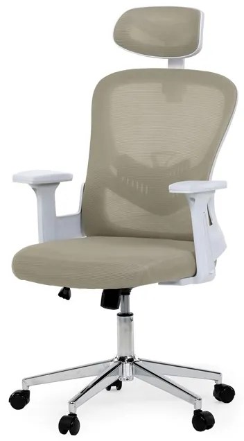 Autronic BONTEC Kancelárska stolička, hojdací mechanizmus, béžová sieťovina, KA-K2031 BGE Farba: Šedá