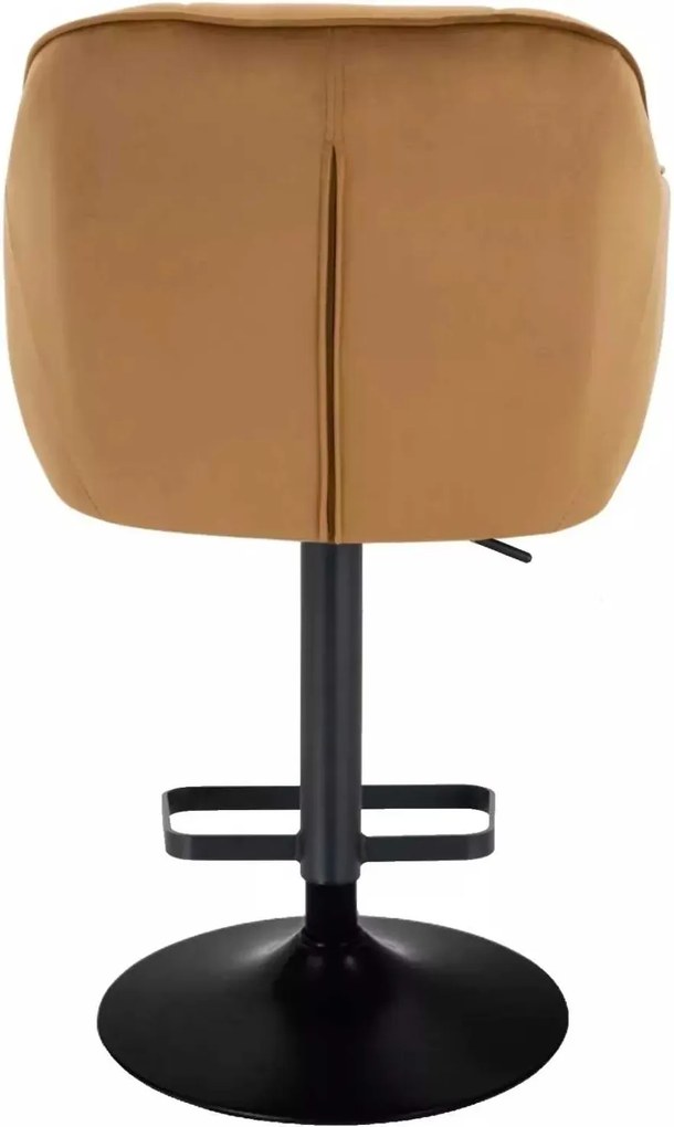 LuxuryForm DESIGN Barová stolička AVOLA VELUR na čiernom tanieri - medová