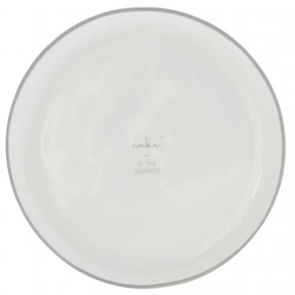 Cake Plate 16cm White/Cake is the answer Grey