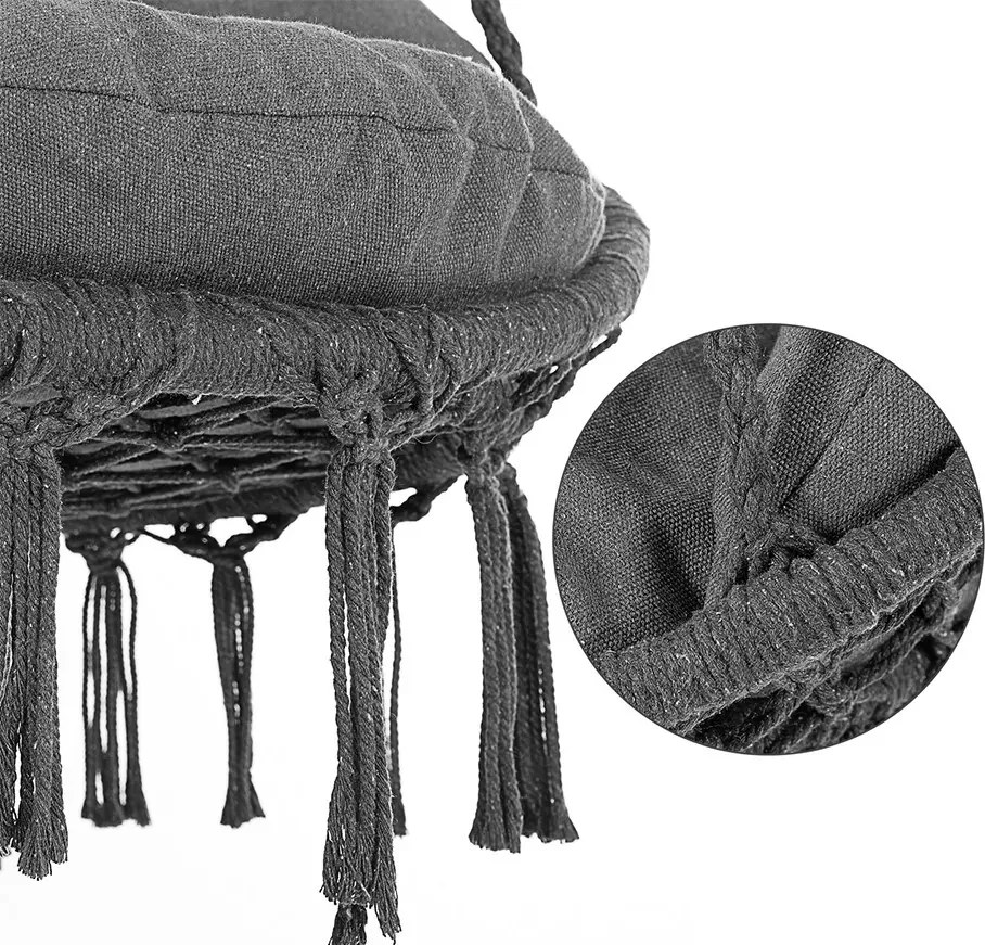 Závesné hojdacie kreslo Kali antracit