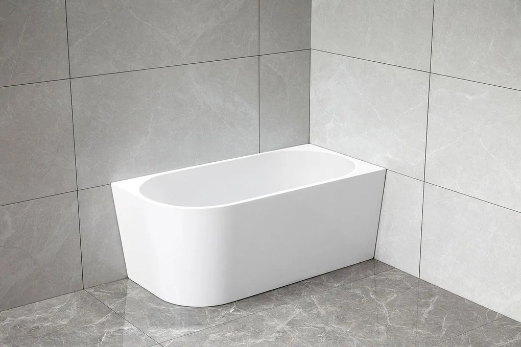 Aqualine Tibera, rohová stojaca vaňa, 160x75cm, biela, E1027