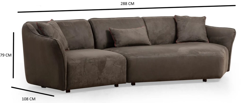 Mentis Corner elegantná trojmiestna pohovka Grey