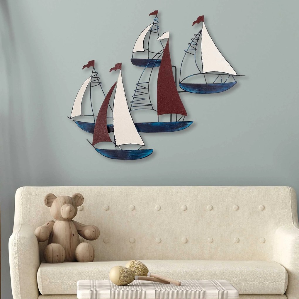 Nástenná kovová dekorácia Kadirga viacfarebná