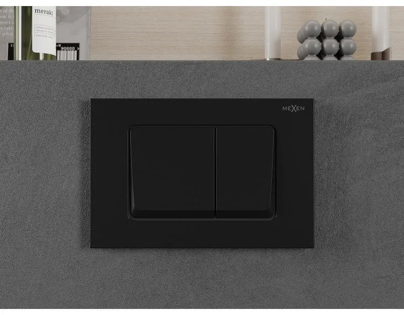 Mexen Fenix Air 10 XS, pneumatické dvojité tlačidlo na splachovanie, čierna matná, 6A1003